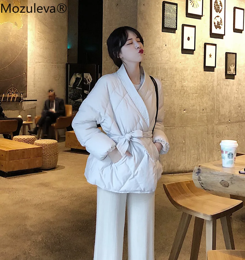 Mozuleva 2020 с v-образным вырезом ромбовидная решетка хлопковой подкладкой куртка