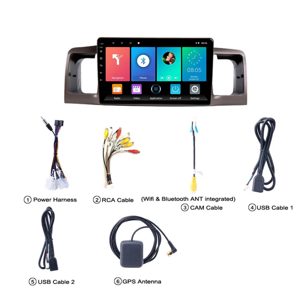 

For Toyota Corolla EX 2007-2012 Car Radio 2 Din Android 9 Inch Auto Multimedia Video Player WIFI Navigation GPS Stereo Receiver