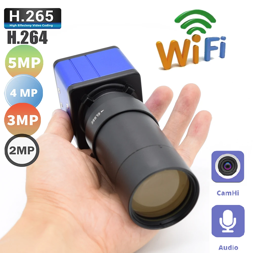 5-100 мм объектив с ручным зумом 1920P 1080P CamHi Mini WIFI BOX IP-камера Аудио индустрия