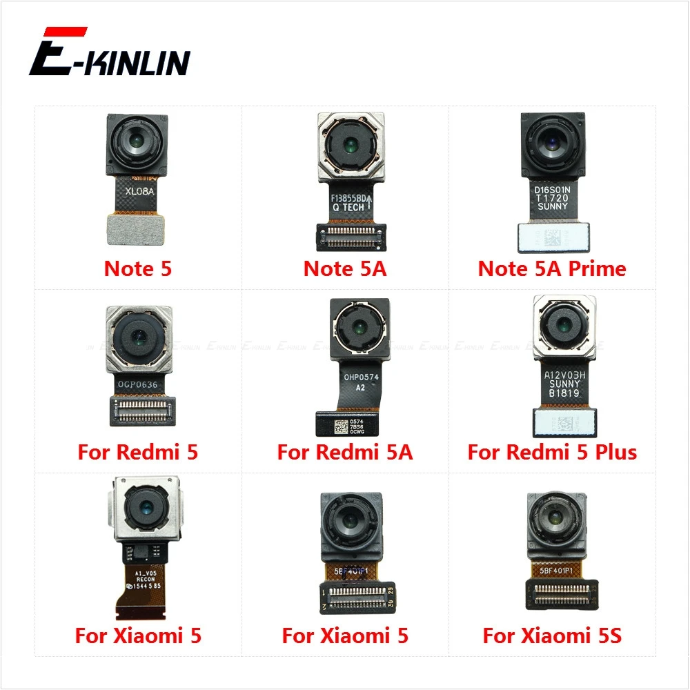 

Задняя Основная фронтальная камера Flex кабель для Xiaomi Mi Band 5S Redmi 5 Plus Note 5A 5 Pro сзади, большие и маленькие размеры модуль ленты