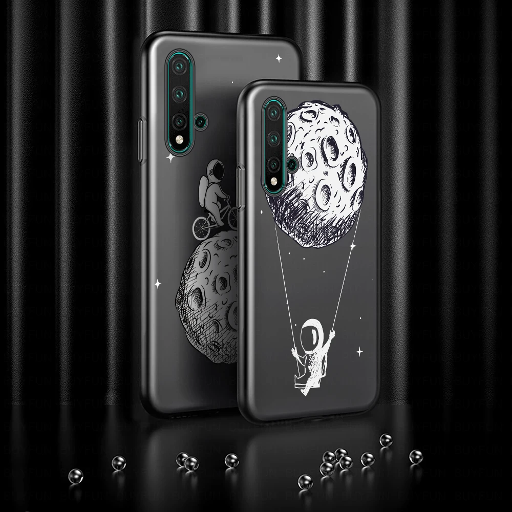 Милый мультяшный чехол для телефона с рисунком астронавта huawei honor 20S 20 Lite Ru черный
