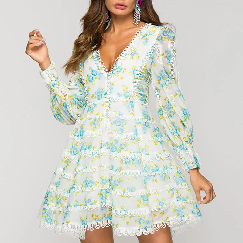 Женское модельное дизайнерское платье Привлекательное с V образным вырезом