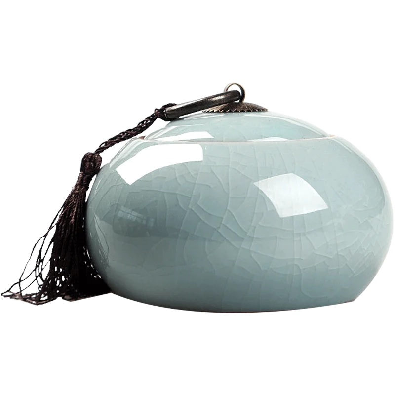 

Modern Style Ceramics Little Tea Caddy Chinese All Kinds of Tea Storage Box Crude Pottery Canister Container for Puer Tea