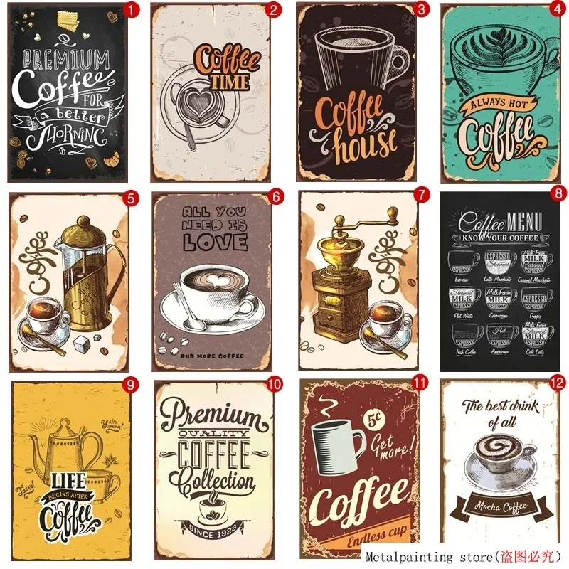 &lt20*30 см&gt металлический художественный постер кофе винтажный жестяной знак бар