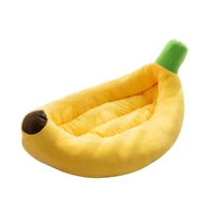 funny banana shape pet dog cat bed house plush soft cushion warm durable portable basket kennel cats accessories yu7
