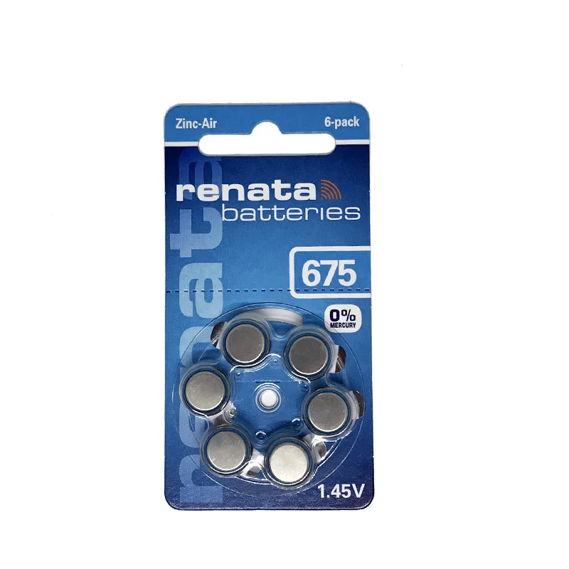 Цинковые воздушные аккумуляторы Renata 675 90 шт. 1 45 в 660 мА/ч A675 PR44 P675 батарейки для