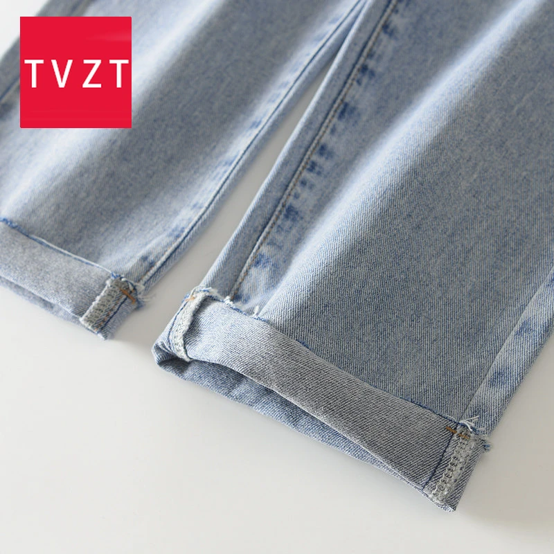 

TVZT High Waist Loose Women Denim Jeans Streetwear Vintage Korean Style Trouser Casual Korean Style Harajuku Female Joggers