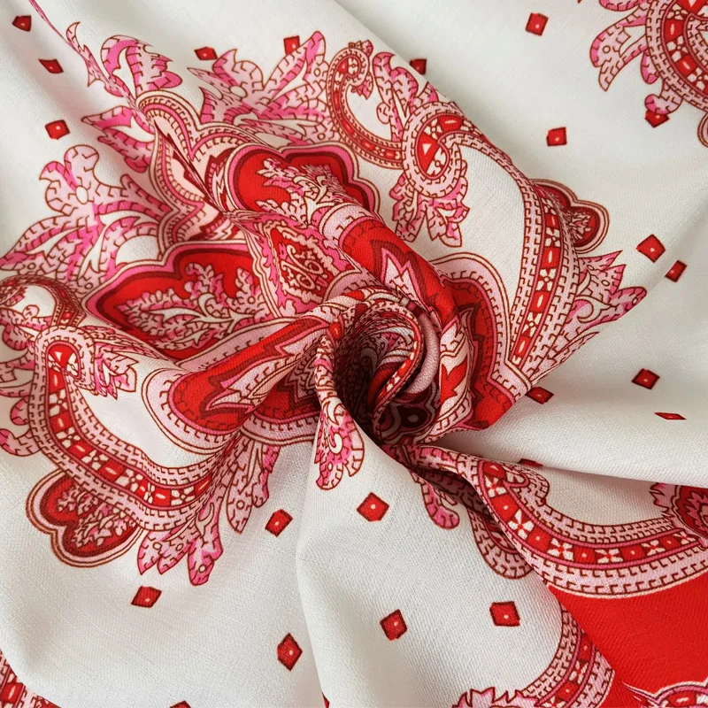 

Spring Autumn Fashion New Women'S Designer Bohemian Vacation Casual Party Vintage Elegant Long Sleeve Button Red Print Dress