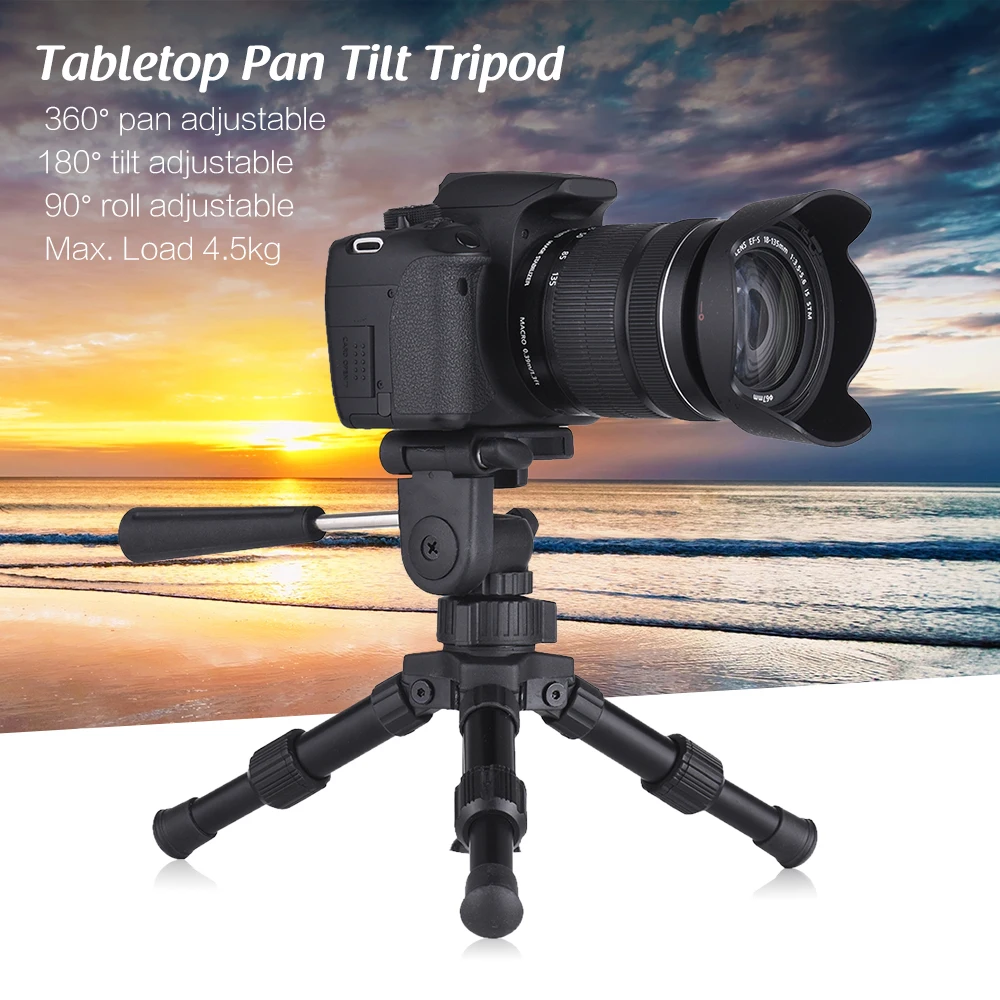 Портативный Легкий настольный мини штатив Andoer с панорамной наклонной головкой