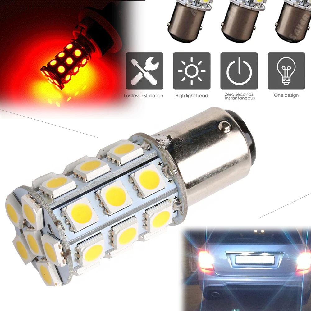 Красный 27-SMD BA15D морской катер светодиодный ные лампы для внутреннего освещения
