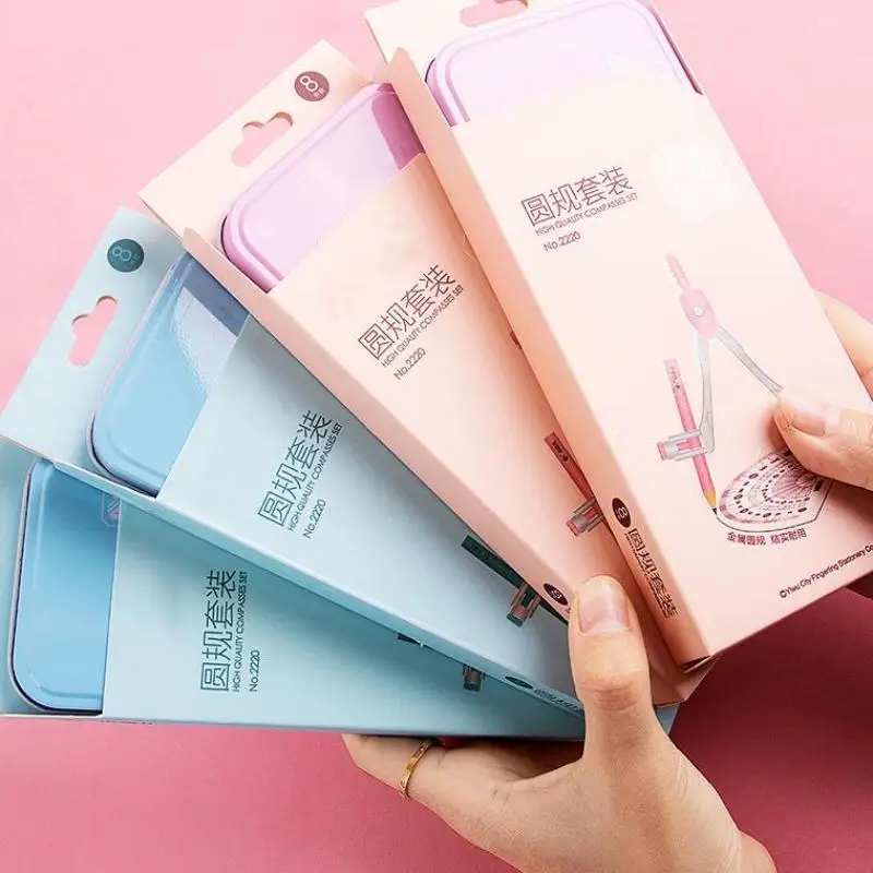 

8pcs/set Iron Packaging Compasses Rule Stationery Set For Students to Draw School Supplies Back To School By Kevin&sasa Crafts