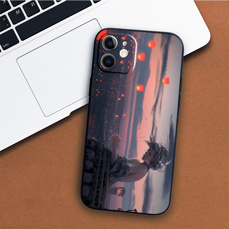 

NOHON design 11 12 mini phone case for iphone 13 Pro Liquid Silicone SE 2020 xs max 7 6s xr 8plus illustration back cover