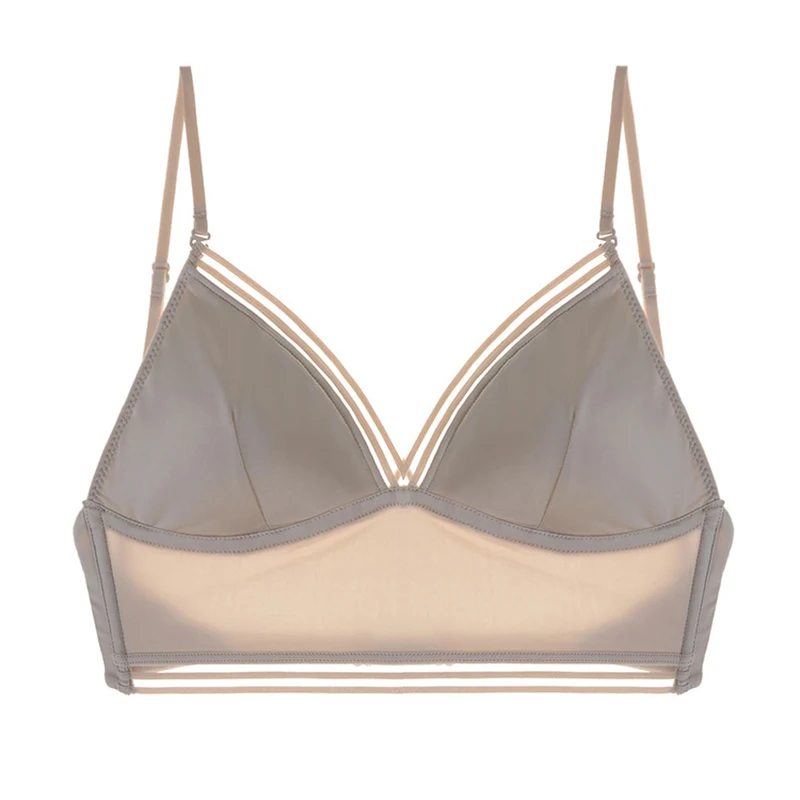 Новинка 2020 гладкий бюстгальтер из ледяного шелка с большой открытой спиной