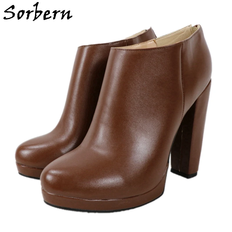 Женские ботильоны на квадратном каблуке платформе размеры до 45 | Обувь