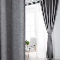 2022 modern and simple athens grid solid color curtain finished custom blackout curtains for living dining room bedroom