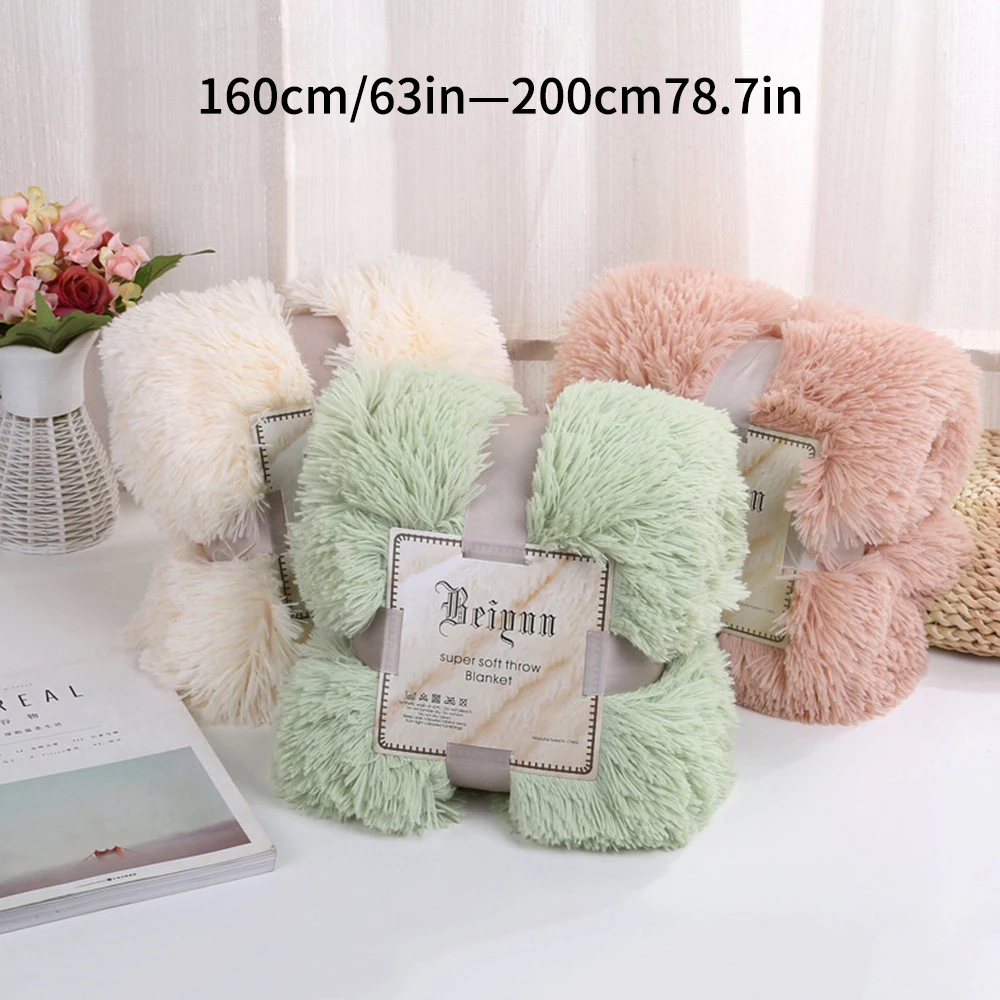 Скандинавское супер мягкое лохматое меховое плюшевое одеяло пушистое уютное с