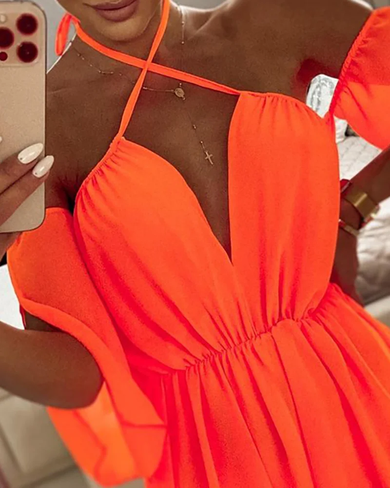 

Mini Dress for Women Off Shoulder Casual 2021 Summer New Dress