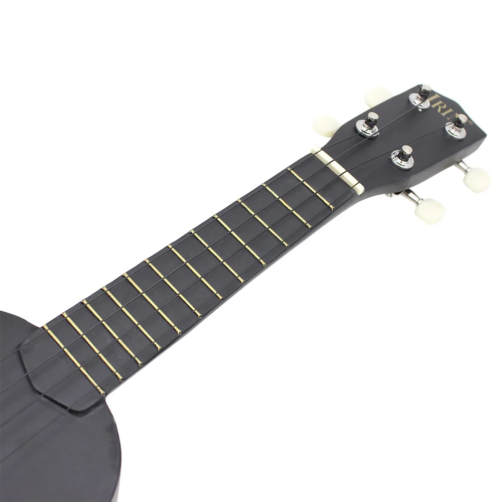 Укулеле 21 дюйм черная 4 струны гавайская гитара из липы сопрано укулеле для