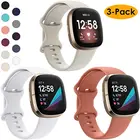 3 шт., силиконовые ремешки для Fitbit Versa 3Sense Смарт-часы с заменой ремешка LS браслеты для Fitbit Sense
