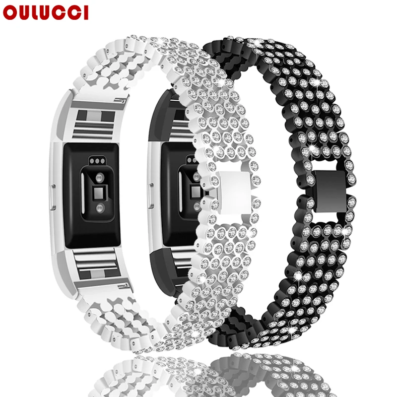 OULUCCI металлический бриллиант для Fitbit Charge 3 ремешок Женский сменный Браслет