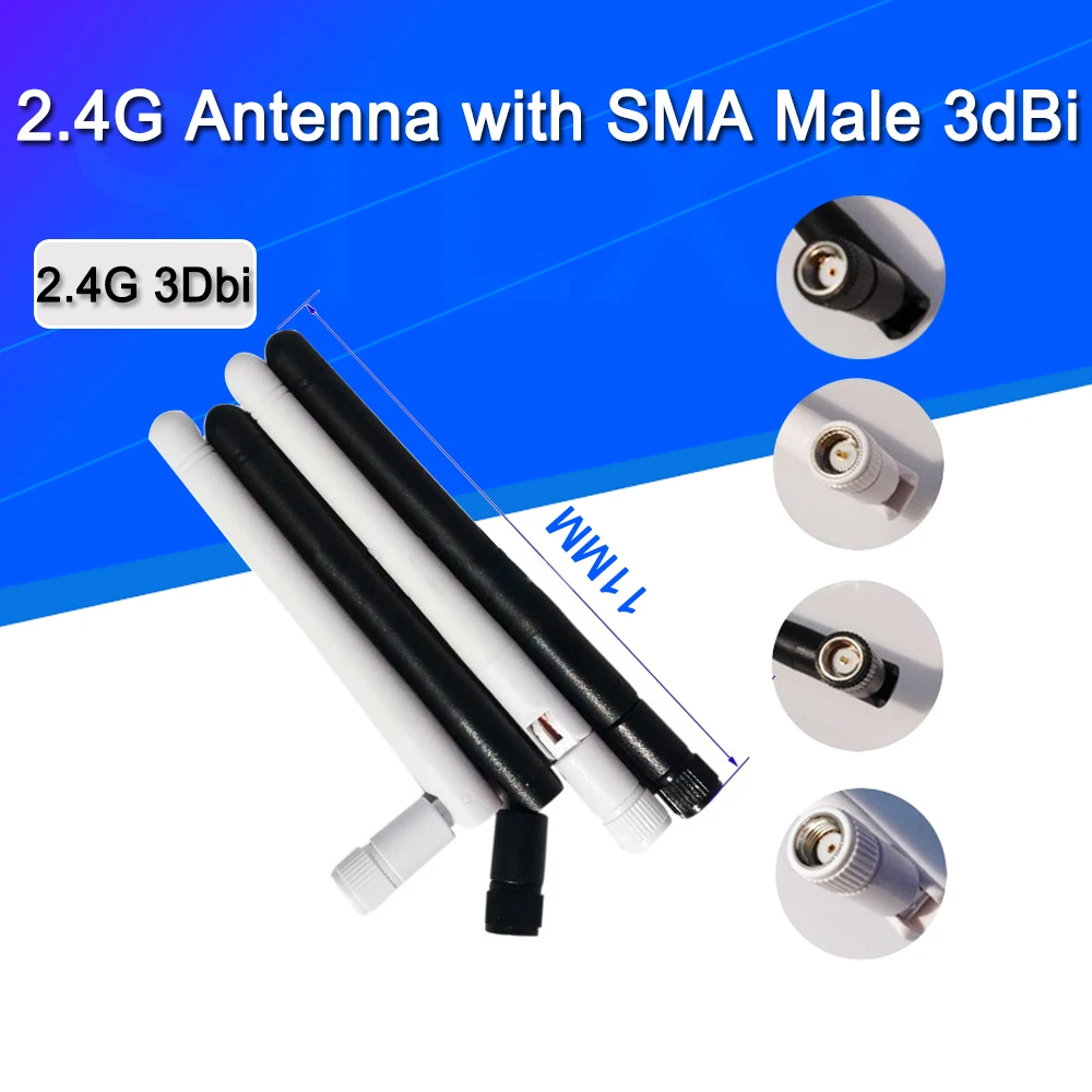 2 4 ГГц 3dBi Omni WIFI антенна с RP SMA штекер/гнездо для беспроводного маршрутизатора