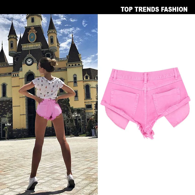 

2020, Summer New, Women'S, Denim Shorts, Loose Jeans, Beach Jeans, Macaron Pink
