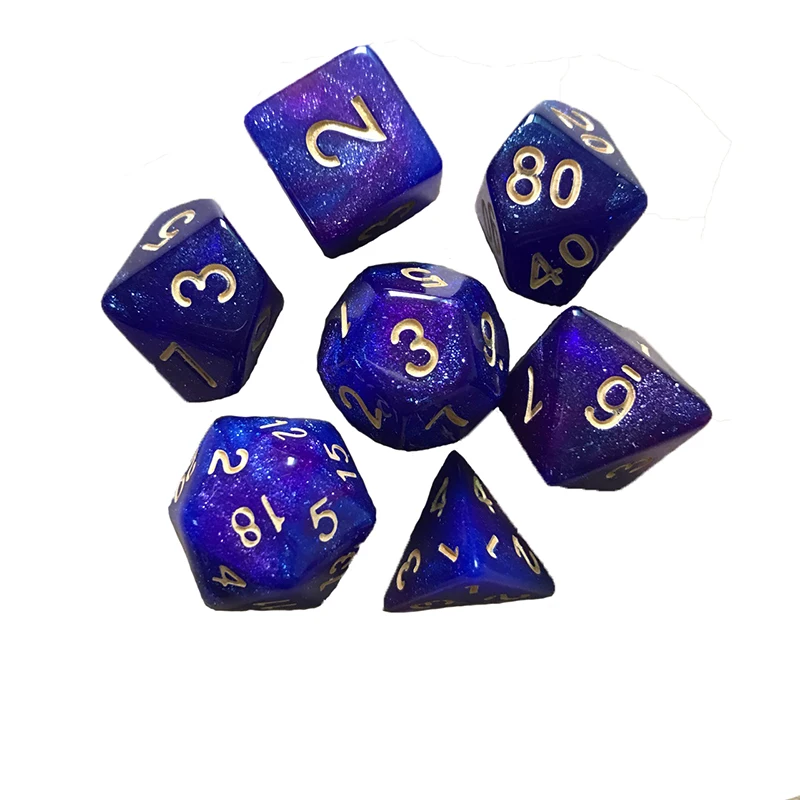 

7Pcs/Set Creative Dice 6-8-10-12-20-Sided Arabic Numerals For Constellation Divination Toys Entertainment Board Game