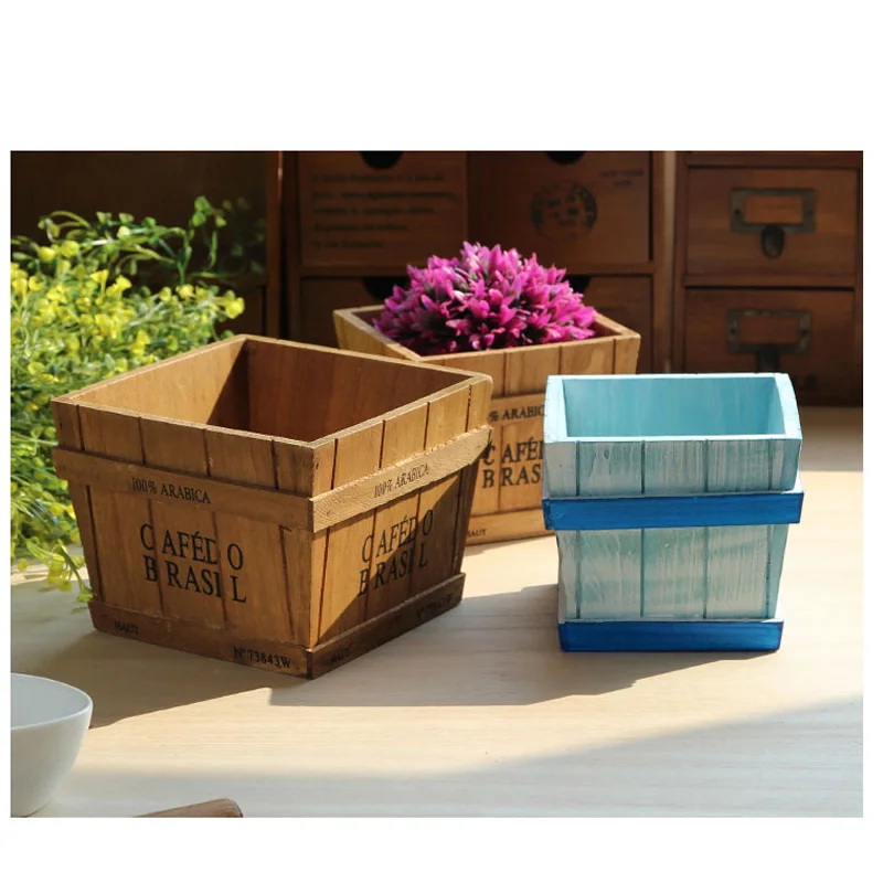 Новинка 2 шт. забавная 100% ель деревянная ваза цветочный горшок коробка забор