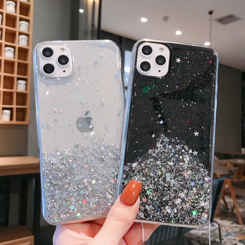 Для iPhone 11 чехол Блестящий Звездное небо цвет для Pro Max 7 8 8Plus Xs XR телефонные чехлы