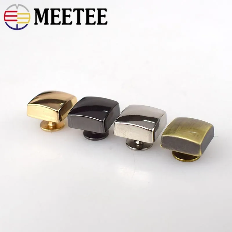 Meetee 10/30 шт. 12*12 мм металлическая сумка Пряжка квадратные заклепочные винты пряжки