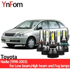 Комплект светодиодных фар YNFOM для Toyota Nadia N1 1998-2003, ближний свет, дальний свет, противотуманные фары, автомобильные аксессуары, лампы для автомобильных фар