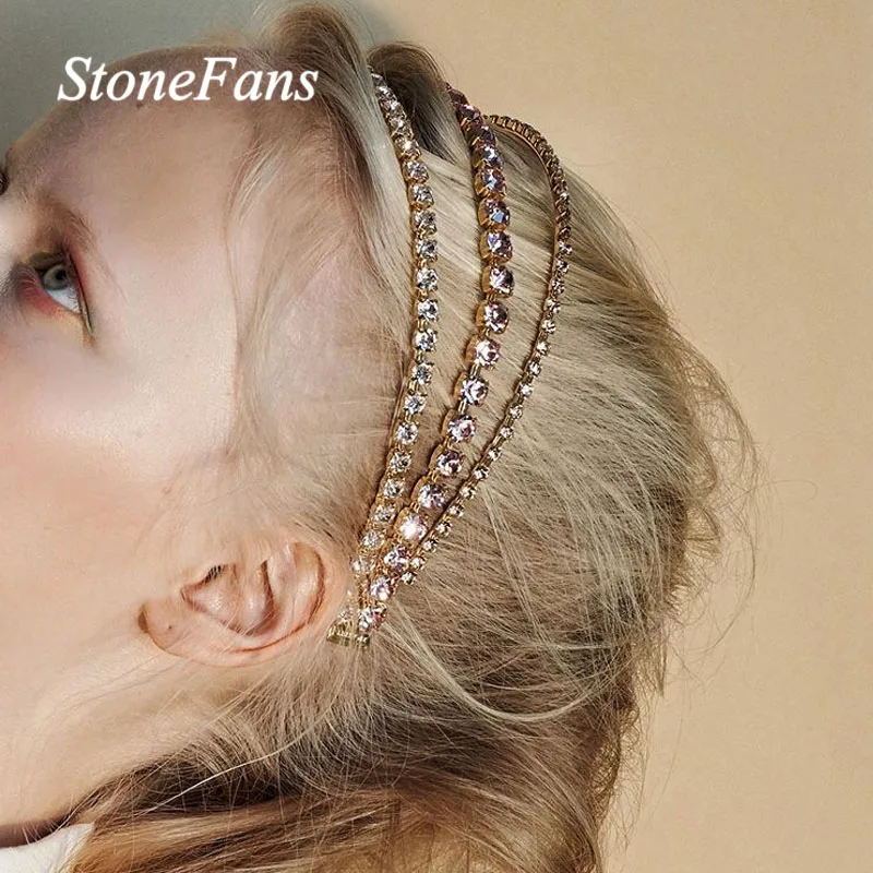 Свадебные аксессуары для волос Stonefans стразы головная повязка на голову свадьбы