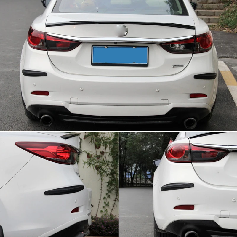 2pcs Car Bumper Protector Corner Guard Anti-Scratch Strips Soft 3M Tape Sticker Body Moldings Styling Chin Valence | Автомобили и