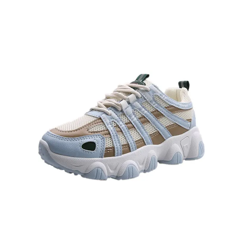 

SHOFORT Daddy Shoes 2020 New Fashion Lace-Up All-match Mixed Colors Shoes for Women Mesh Breathable Soft Rubber Bottom Sneakers