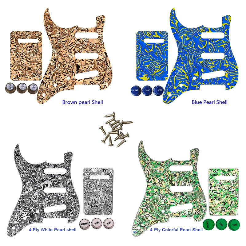 

Guitar Parts - For US Fd Left Handed Strat 72' 11 Screw Hole Guitar Pickguard & Back Plate & Control Knob Multi Color Choice