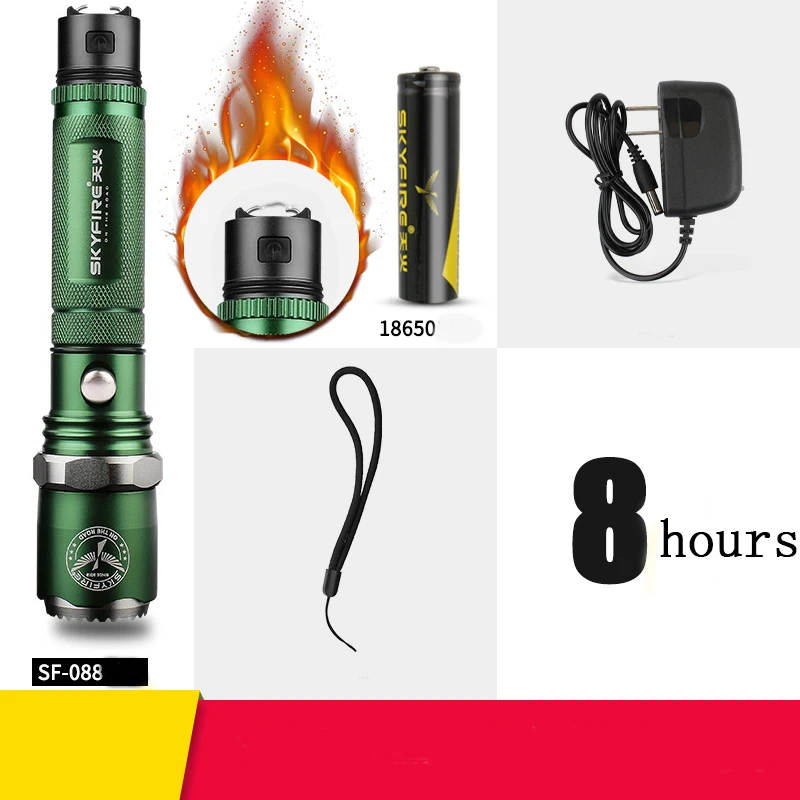 Светодиодный фонарик Arc Lighter с самозащитой Head Head и Zoomable Beam Included Аккумуляторная батарея 18650 и крепление фонарь самооборона фонари фонарики телескопическая дубинка 18650 аккумуляторная батарея