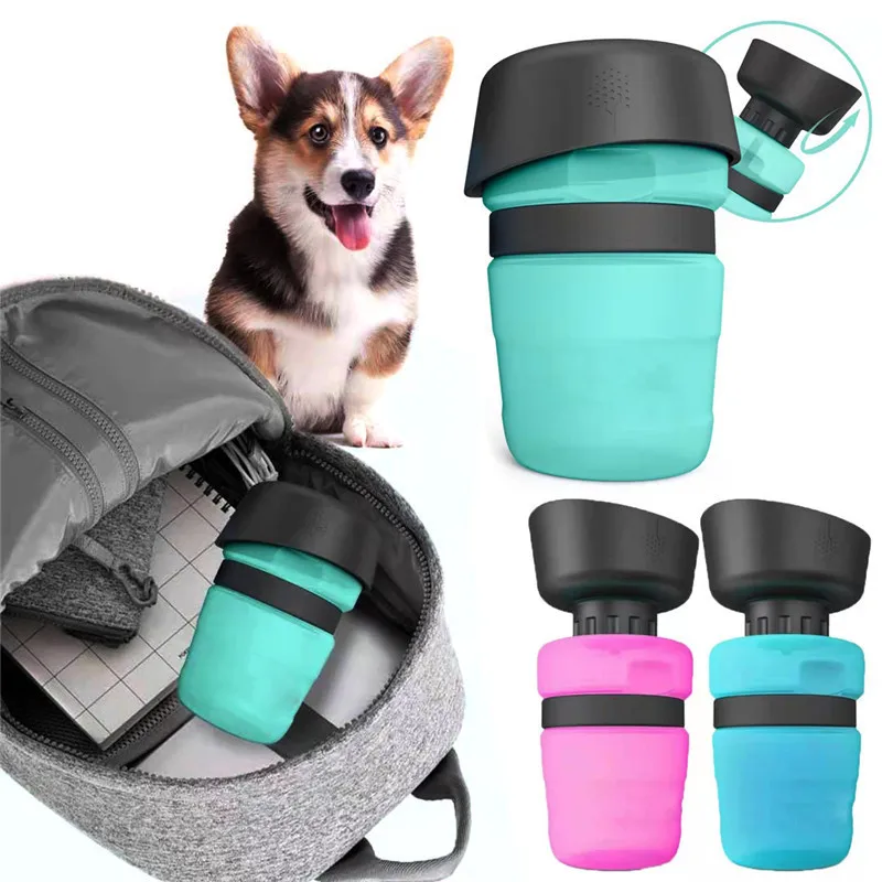 

Спортивная портативная собачья бутылка для воды для питомца, щенка, кота, путешествий, уличные собаки, универсальная чаша для воды, питьевая...