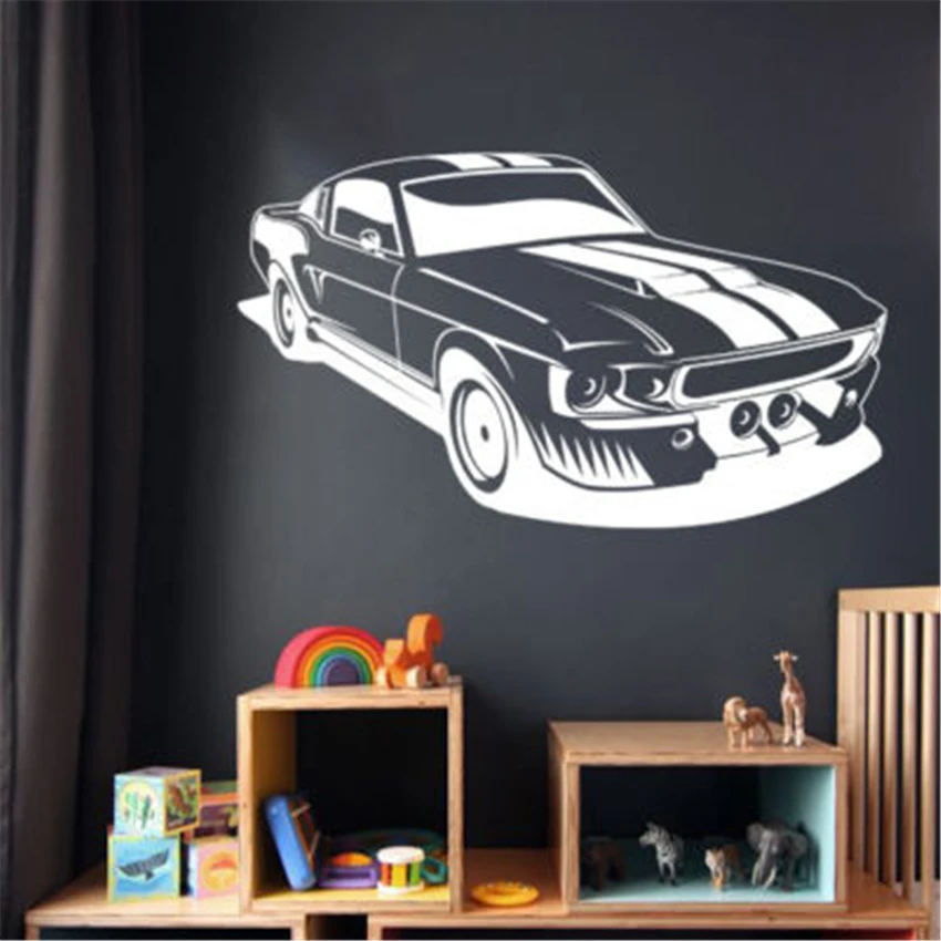 Автомобильная Настенная Наклейка большого размера Mustang Shelby мышечный автомобиль