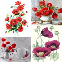 flower red diy 5d diamond painting full round or square rhinestone mosaic diamante embroidery cross stitch wall art best gift