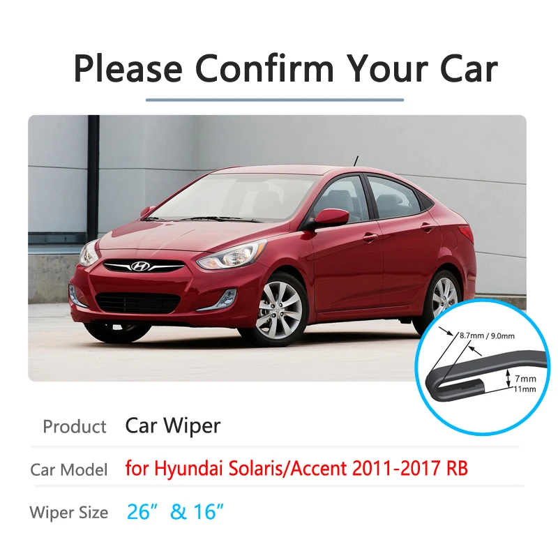 Щетка стеклоочистителя для Hyundai Solaris Accent 2011 ~ 2017 RB стеклоочистители автомобильные