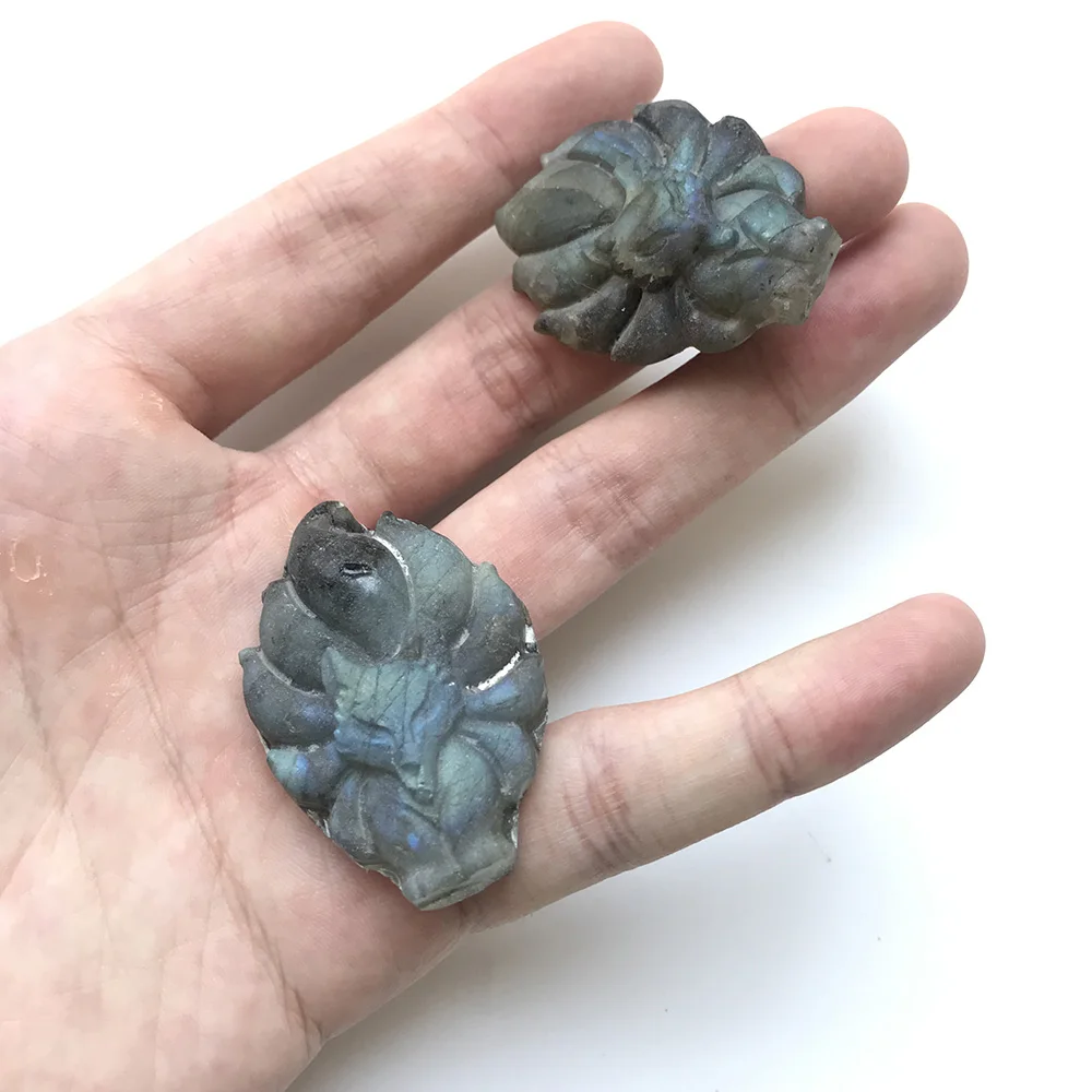 Высококачественный натуральный камень лабрадорит с 9 хвостым лисьим покрытием