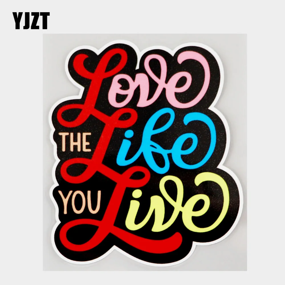 

Наклейка YJZT 10,6 см × 12,8 см, Вдохновляющие буквы Love Your Life, ПВХ автомобильные наклейки 11C-0060