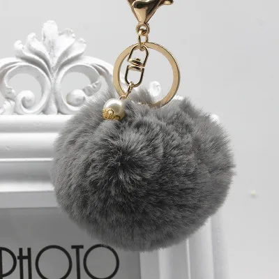 Жемчуг Pom ключ &quotпомпон&quot цепь плюшевая женская сумка Шарм аксессуары на кольцо