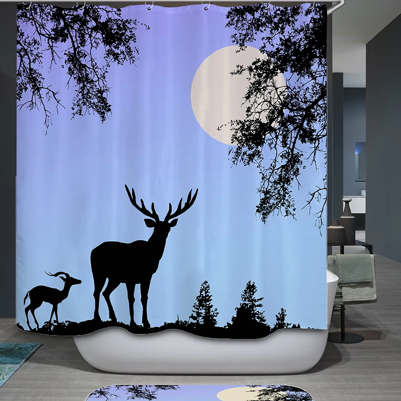 

forest shower curtain polyester waterproof curtain bathroom decor new arrival cortina bao
