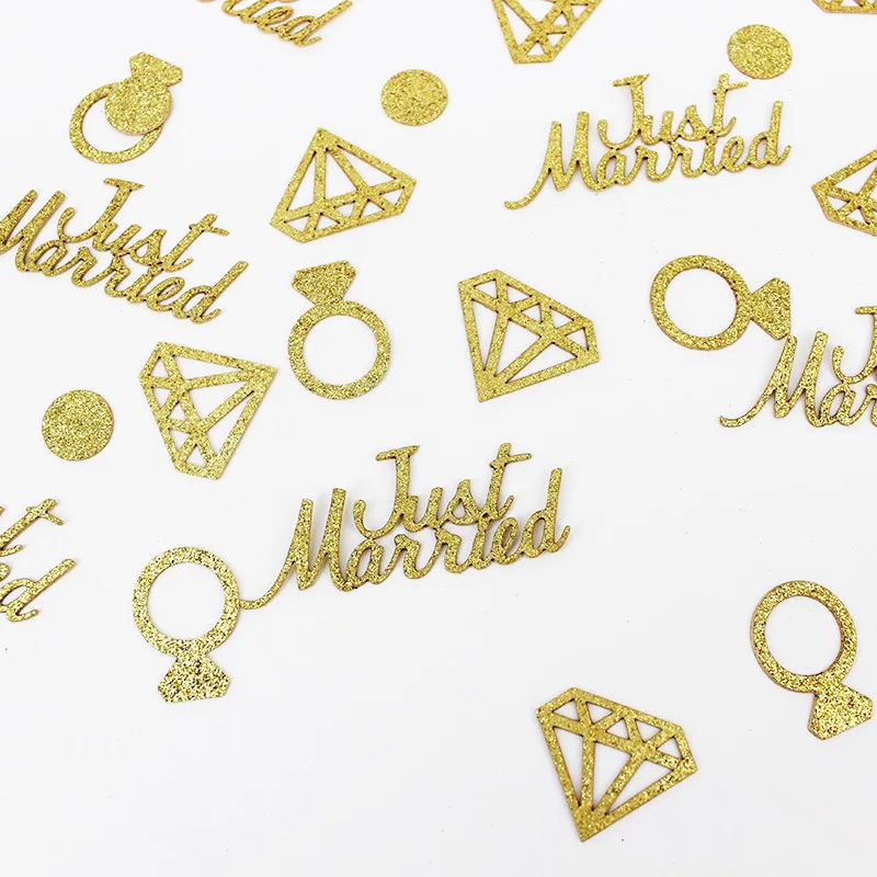 50pcs/lot Mr&ampMrs Confetti Wedding Decorations Just Married Glitter Rose Gold Decoration Mr and Mrs Bride To Be |