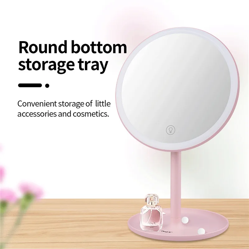 

CkeyiN LED Lighted Makeup Mirror 5X Magnifying Vanity Mirror Dimmable Cosmetic Mirror Rotation Light up Desk Lamp Touch Control