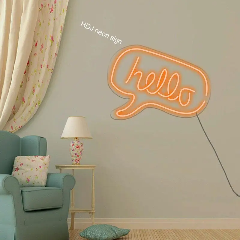 

Hello Custom Neon Sign LED Letter Light Suitable For Home Bedroom Bar Restaurant Cafe Store Party Commercial Design Wall Decor