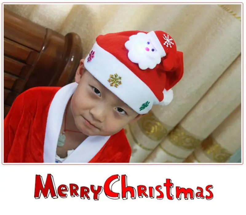 Christmas Hat Ornaments For Home Xmas Santa Claus Gifts Navidad Decor Winter Caps Kids | Дом и сад
