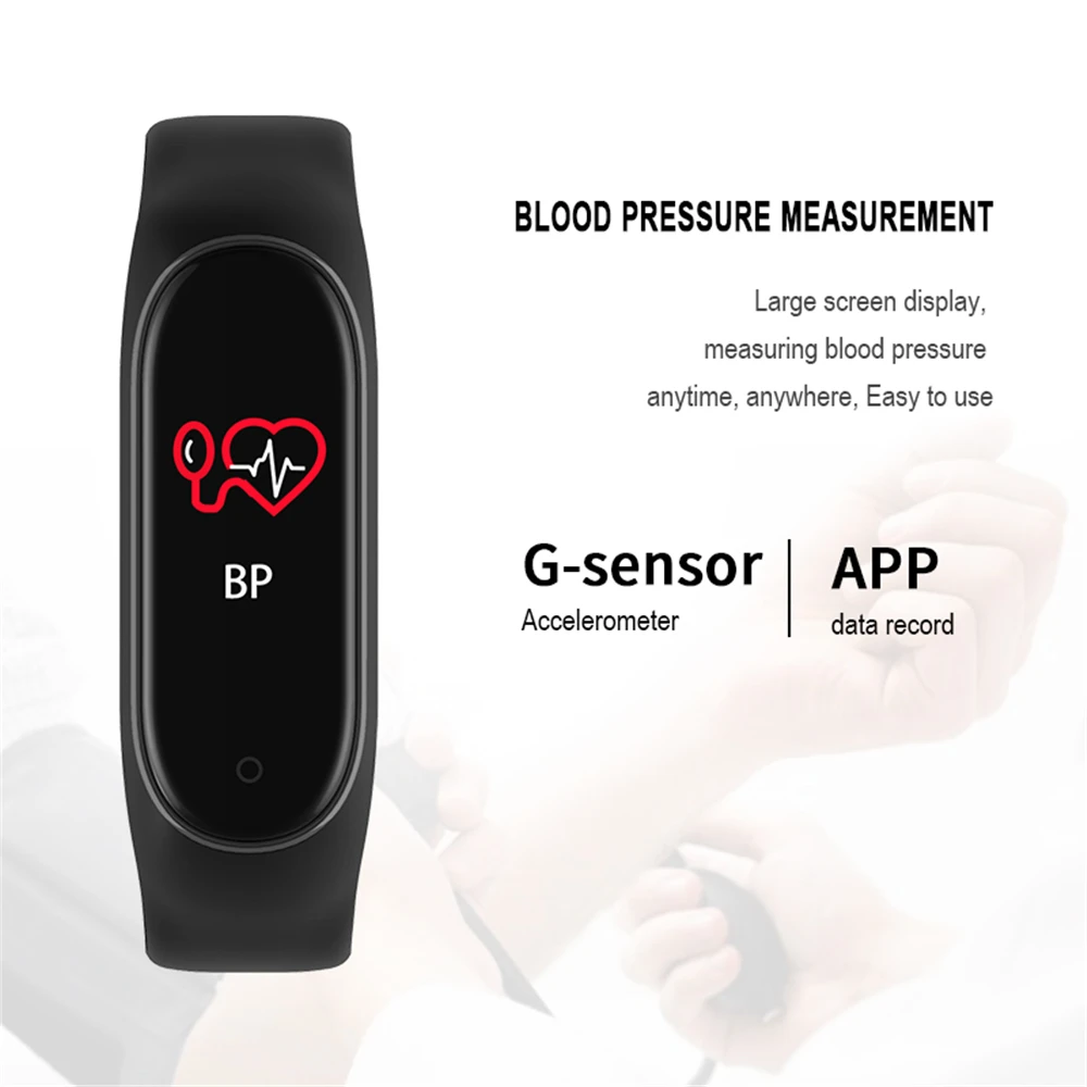 Bracelet M4 Color Screen Smart Wristband Band for Men Women Heart Rate Monitor Fitness Tracker Sports Watches | Электроника