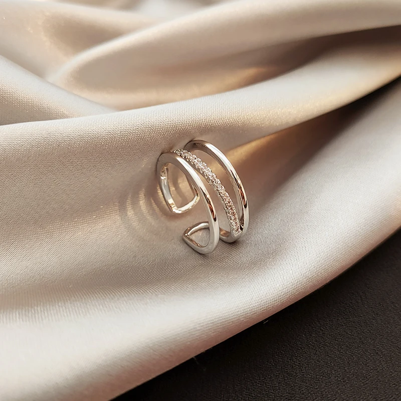 Японский Стиль мягкий роскошный чувство дизайна Открытое кольцо Ins популярная
